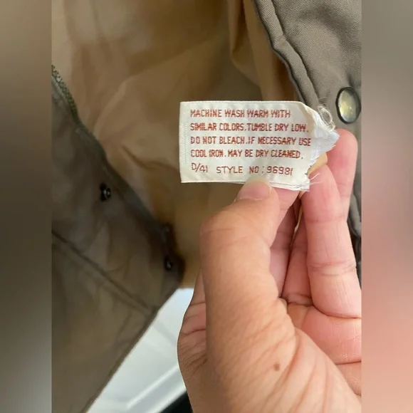 Vintage Oakton Limited Brown Snap Button Best Size M Outdoor Military - Picture 7 of 7